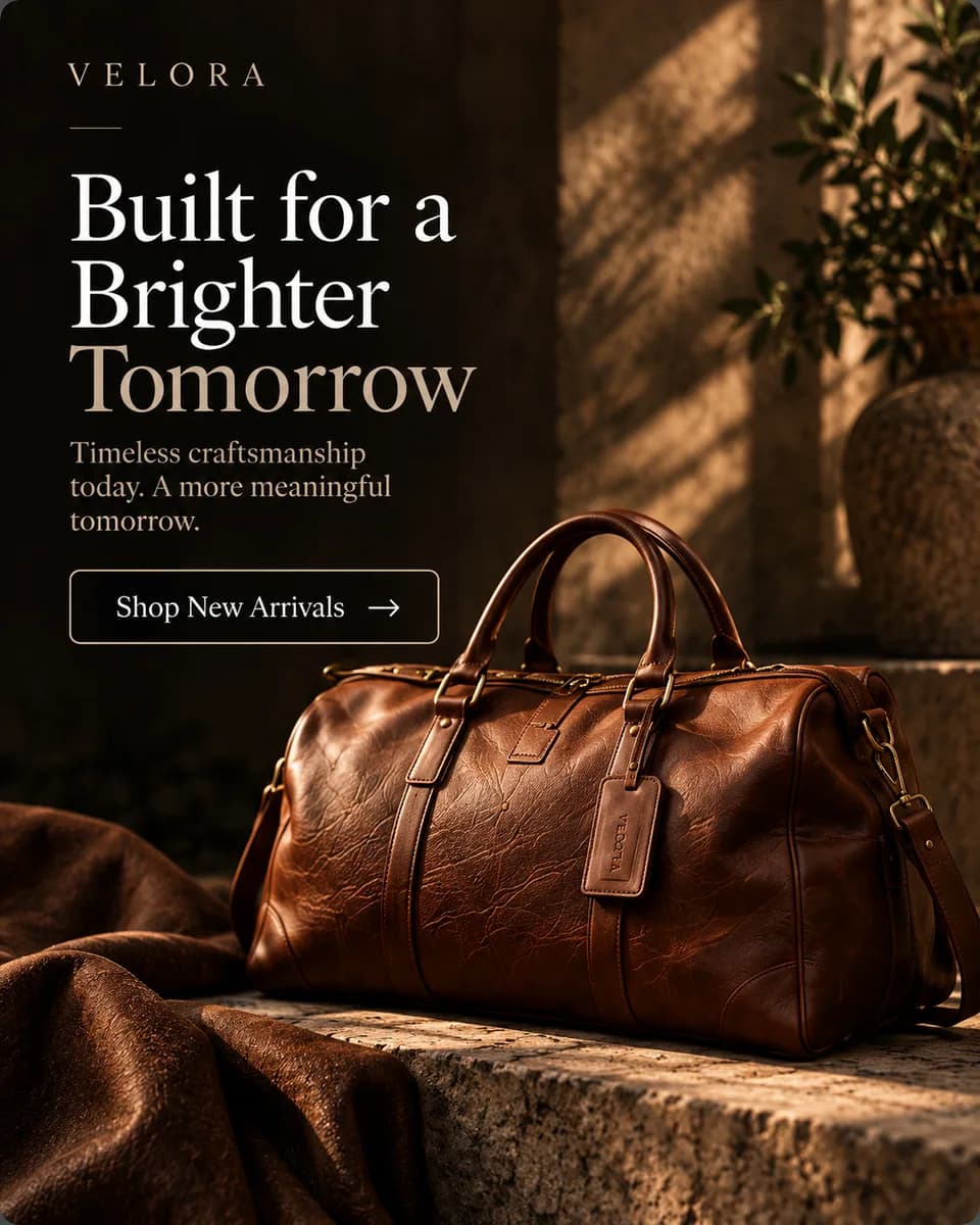 Built for a Brighter Tomorrow — a tan leather holdall in evening light
