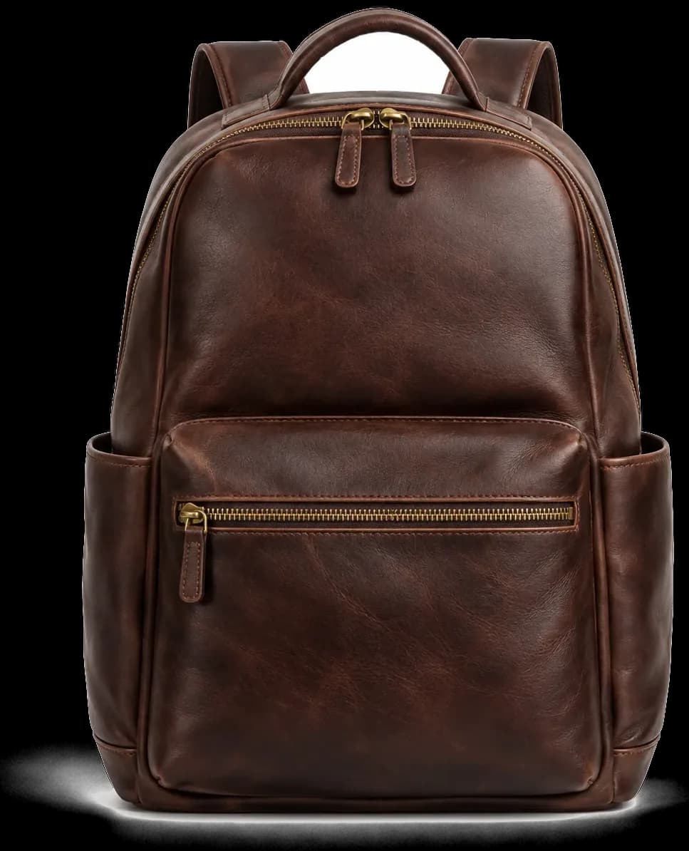 Dark brown leather Brevorn backpack